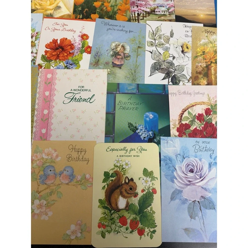 Vintage Birthday Cards Some Fronts ONLY Scrapbooking Crafts Decoupage Lot of 50+